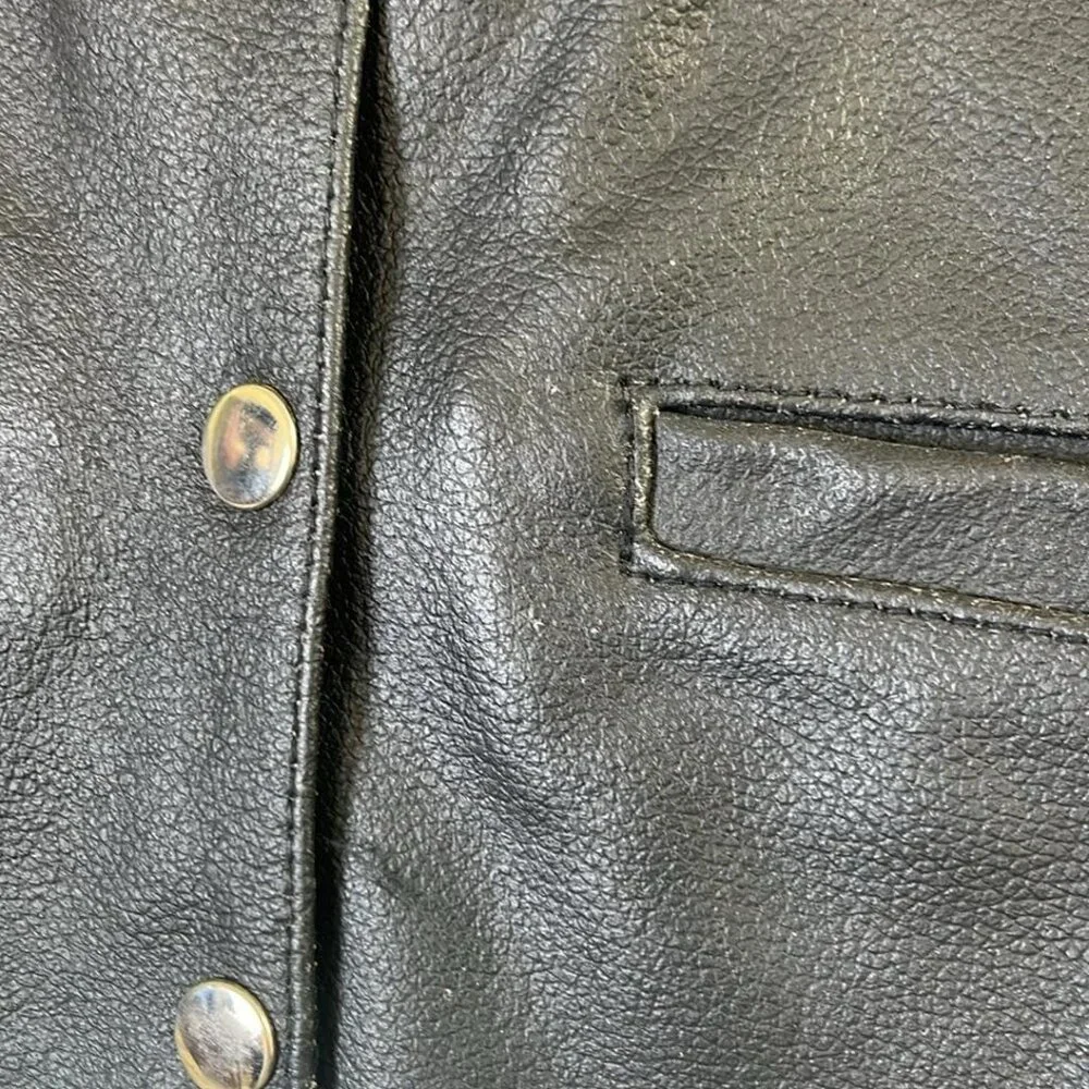 Black Leather Ladie's Lace Up Sides Motorcycle Vest Vietnam Vet Patches‎ Biker